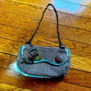 GAP Herringbone Tweed Mini Purse
Clutch Lock Key Charms Chain Y2K